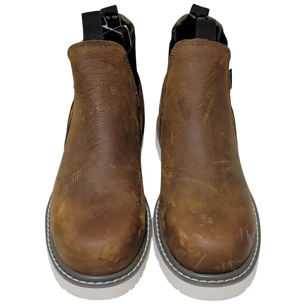 Wolverine Men Trade Wedge Romeo Steel Toe Chelsea Work Boots Size US 8M Brown